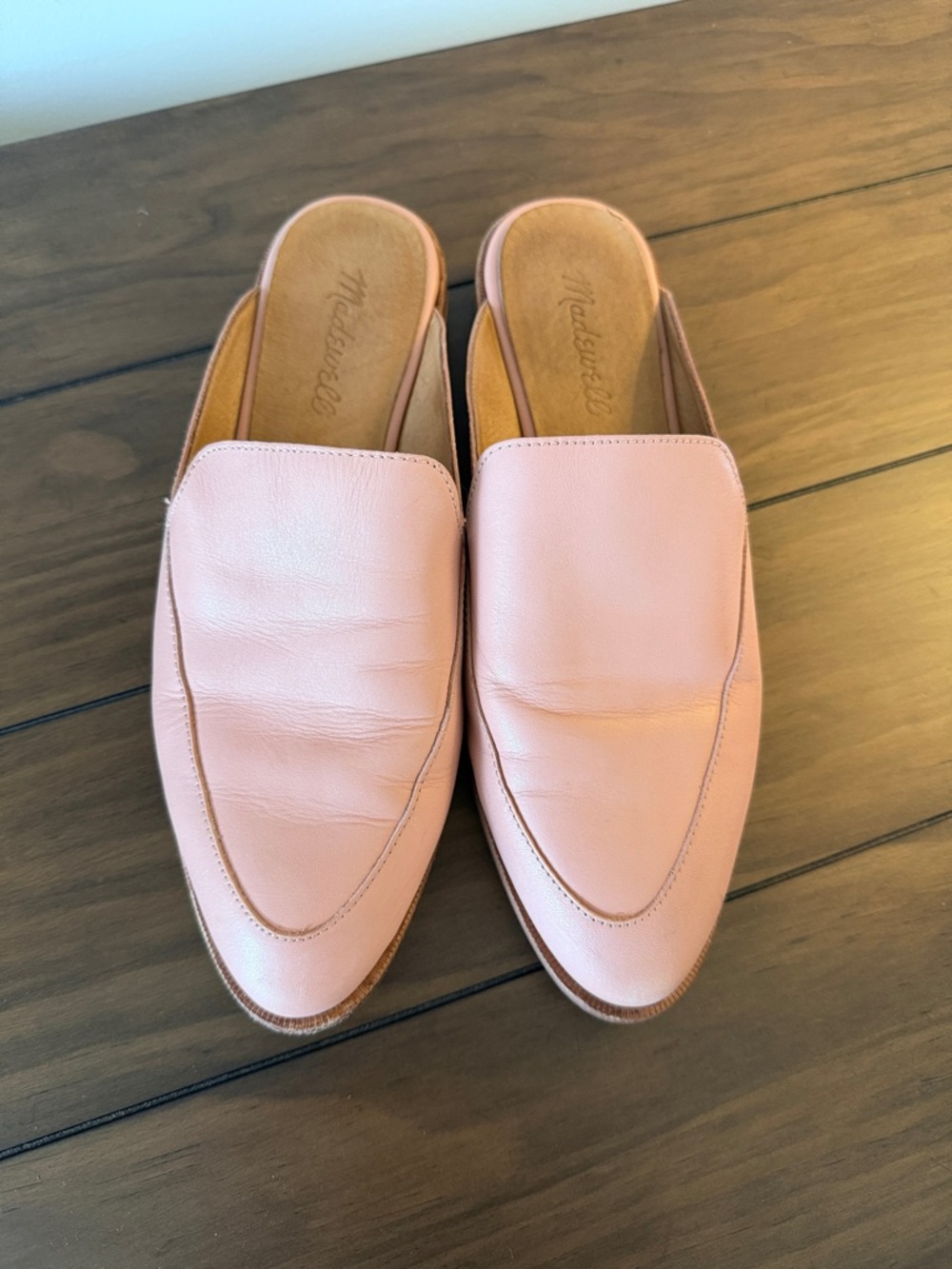 Madewell Blush Pink Leather Slip-On Mules
